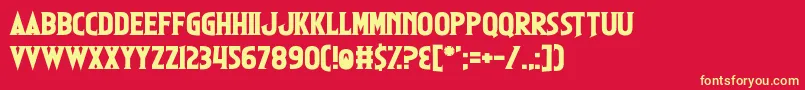 Cthulhus Calling Font – Yellow Fonts on Red Background