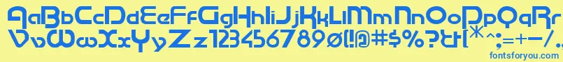 CU       Font – Blue Fonts on Yellow Background