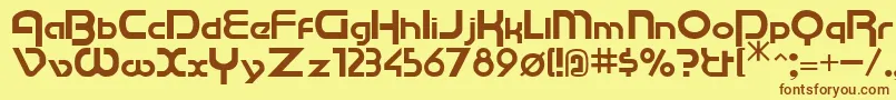 CU       Font – Brown Fonts on Yellow Background