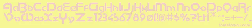 CU       Font – Pink Fonts on Yellow Background