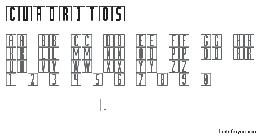Schriftart Cuadritos – Alphabet, Zahlen, spezielle Symbole