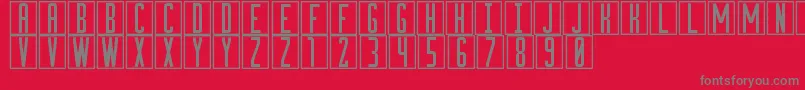 cuadritos Font – Gray Fonts on Red Background