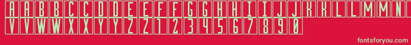 cuadritos Font – Green Fonts on Red Background