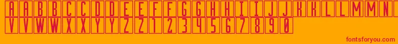 cuadritos Font – Red Fonts on Orange Background