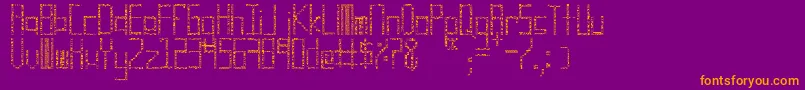 フォントCuadro, cuadro cuadro – 紫色の背景にオレンジのフォント