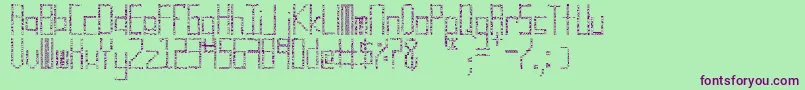 Cuadro, cuadro cuadro Font – Purple Fonts on Green Background
