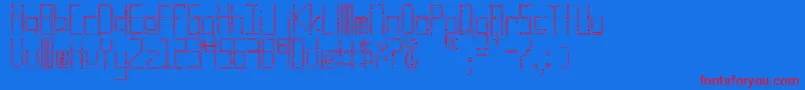 Cuadro, cuadro cuadro Font – Red Fonts on Blue Background