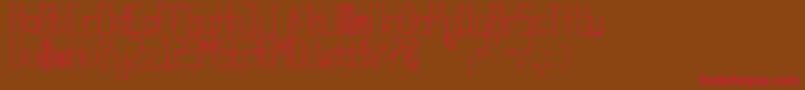 Cuadro, cuadro cuadro-Schriftart – Rote Schriften auf braunem Hintergrund
