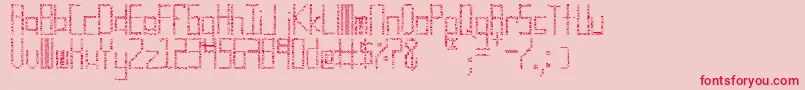 Cuadro, cuadro cuadro-Schriftart – Rote Schriften auf rosa Hintergrund