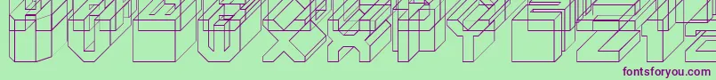 fuente Cube – Fuentes Moradas Sobre Fondo Verde