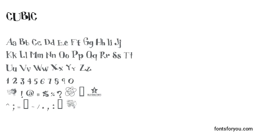 Czcionka CUBIC    (124288) – alfabet, cyfry, specjalne znaki