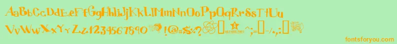 CUBIC    Font – Orange Fonts on Green Background