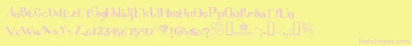CUBIC   -Schriftart – Rosa Schriften auf gelbem Hintergrund