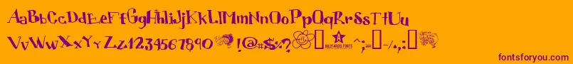 Шрифт CUBIC    – фиолетовые шрифты на оранжевом фоне