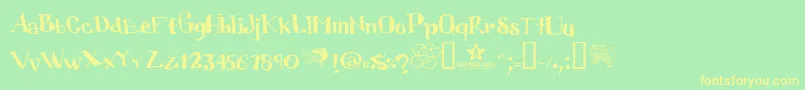 CUBIC    Font – Yellow Fonts on Green Background