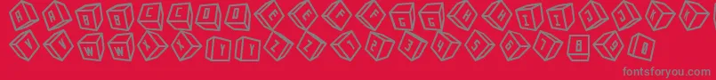 Cubox 3D ST-Schriftart – Graue Schriften auf rotem Hintergrund