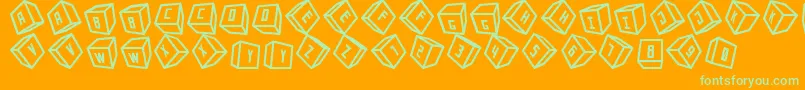 Czcionka Cubox 3D ST – zielone czcionki na pomarańczowym tle