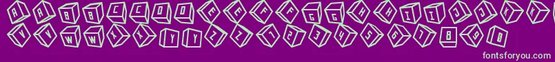 Cubox 3D ST Font – Green Fonts on Purple Background
