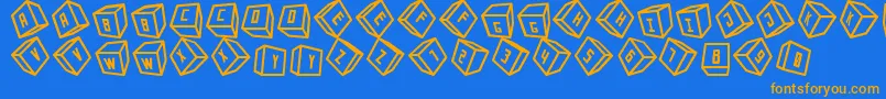 fuente Cubox 3D ST – Fuentes Naranjas Sobre Fondo Azul