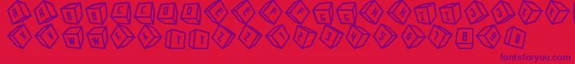 Cubox 3D ST Font – Purple Fonts on Red Background