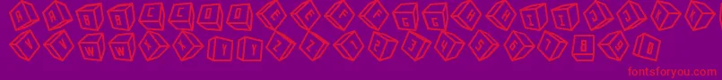 フォントCubox 3D ST – 紫の背景に赤い文字