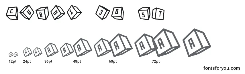 Cubox 3D ST Font Sizes