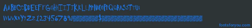 Saltywould Font – Blue Fonts on Black Background