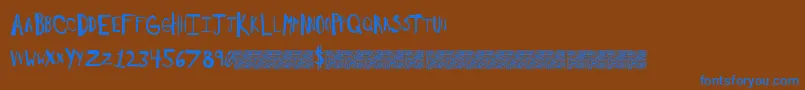 Saltywould Font – Blue Fonts on Brown Background