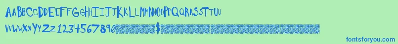 Saltywould Font – Blue Fonts on Green Background