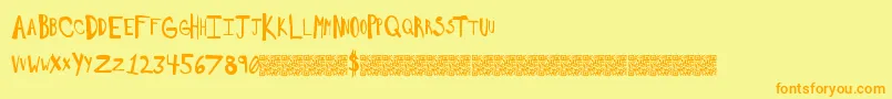 Saltywould Font – Orange Fonts on Yellow Background