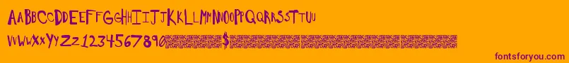 Saltywould Font – Purple Fonts on Orange Background