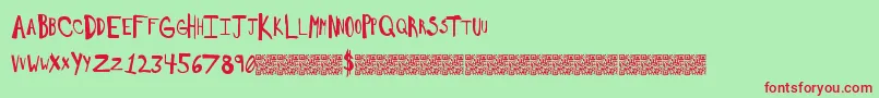 Saltywould Font – Red Fonts on Green Background