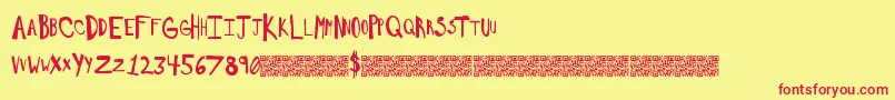 Saltywould Font – Red Fonts on Yellow Background