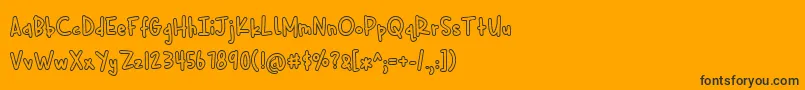 Шрифт Cuddlebugs Outline – чёрные шрифты на оранжевом фоне