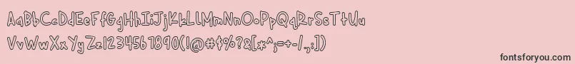 フォントCuddlebugs Outline – ピンクの背景に黒い文字