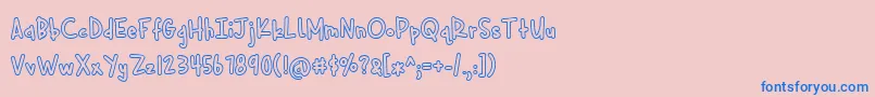 フォントCuddlebugs Outline – ピンクの背景に青い文字