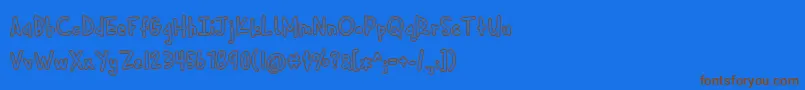 Cuddlebugs Outline-Schriftart – Braune Schriften auf blauem Hintergrund