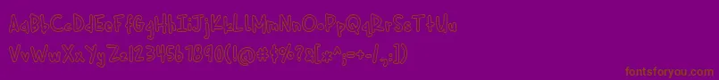 Cuddlebugs Outline-fontti – ruskeat fontit violetilla taustalla