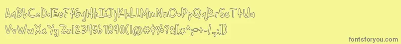 Cuddlebugs Outline-fontti – harmaat kirjasimet keltaisella taustalla
