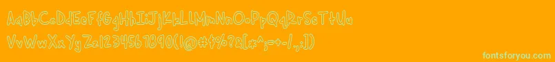 Cuddlebugs Outline Font – Green Fonts on Orange Background
