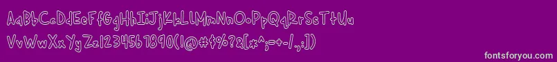 Cuddlebugs Outline Font – Green Fonts on Purple Background