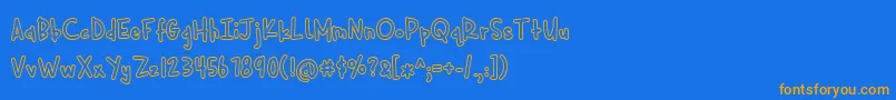 Cuddlebugs Outline Font – Orange Fonts on Blue Background