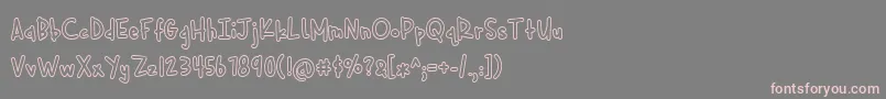 フォントCuddlebugs Outline – 灰色の背景にピンクのフォント