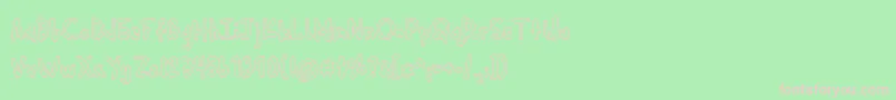 フォントCuddlebugs Outline – 緑の背景にピンクのフォント
