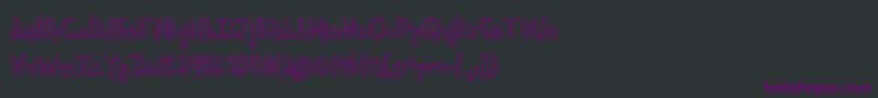 Czcionka Cuddlebugs Outline – fioletowe czcionki na czarnym tle