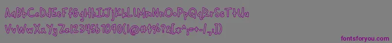 Шрифт Cuddlebugs Outline – фиолетовые шрифты на сером фоне