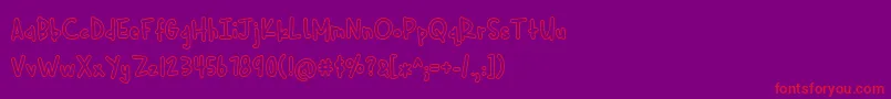 Cuddlebugs Outline Font – Red Fonts on Purple Background