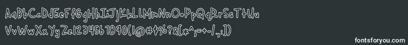 Cuddlebugs Outline-fontti – valkoiset fontit mustalla taustalla