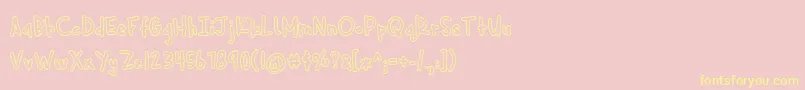 Cuddlebugs Outline-fontti – keltaiset fontit vaaleanpunaisella taustalla