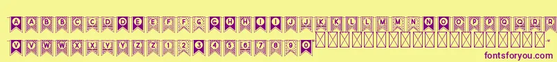 Weitere Informationen zur CufisDecor-Schriftart CufisDecor-Schriftart – Violette Schriften auf gelbem Hintergrund